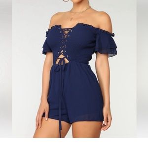 Navy Blue Mini Romper